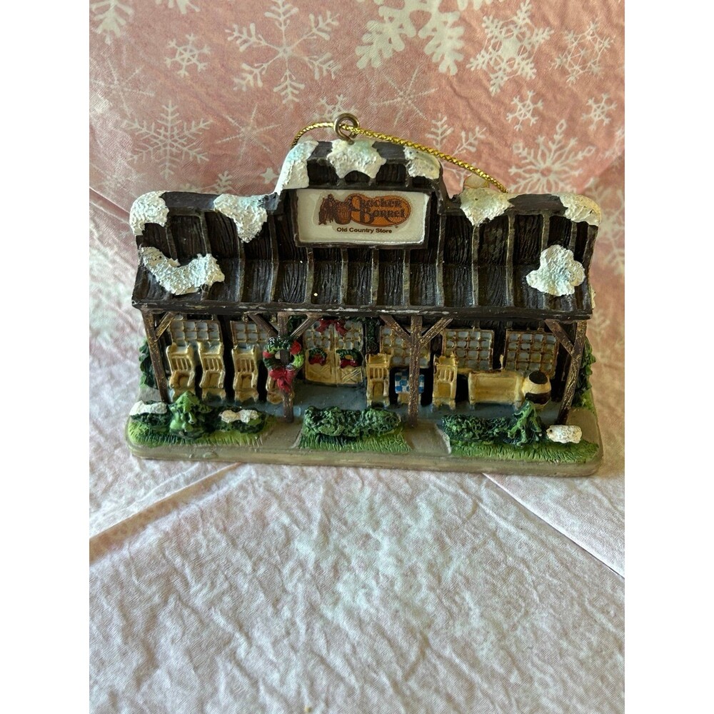 Cracker Barrel Holiday Ornament - Brown and White